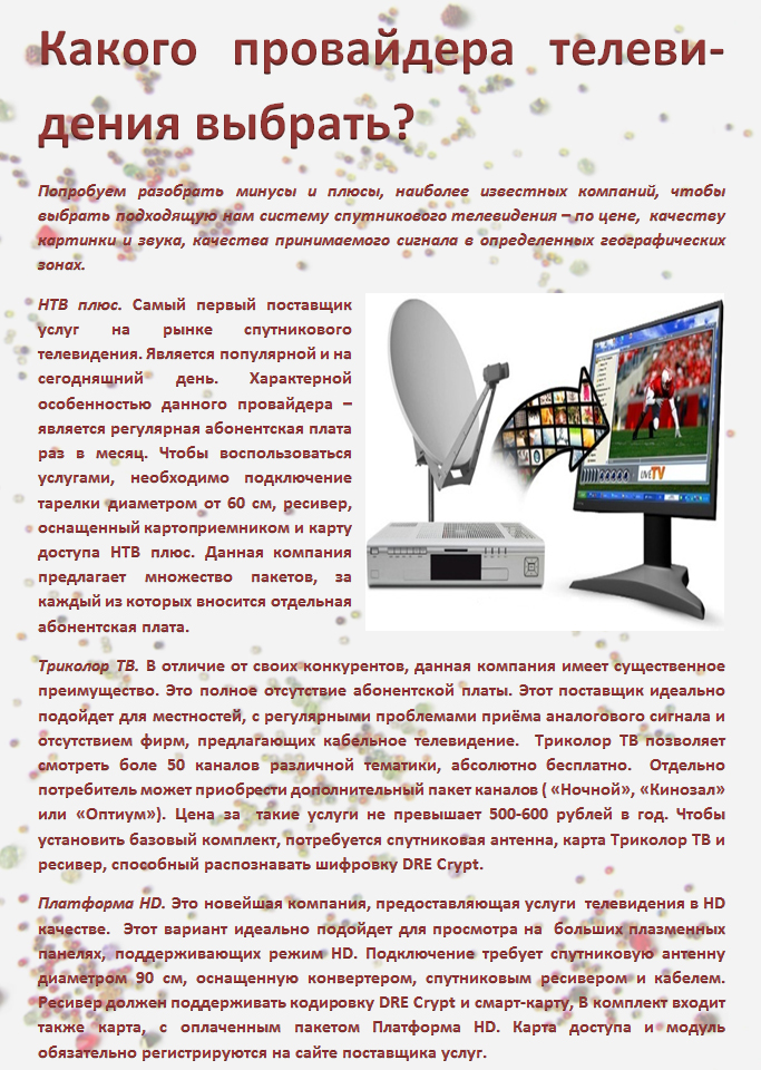 Какого провайдера телевидения выбрать?