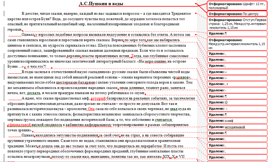 Корректура газетно-публицистической статьи