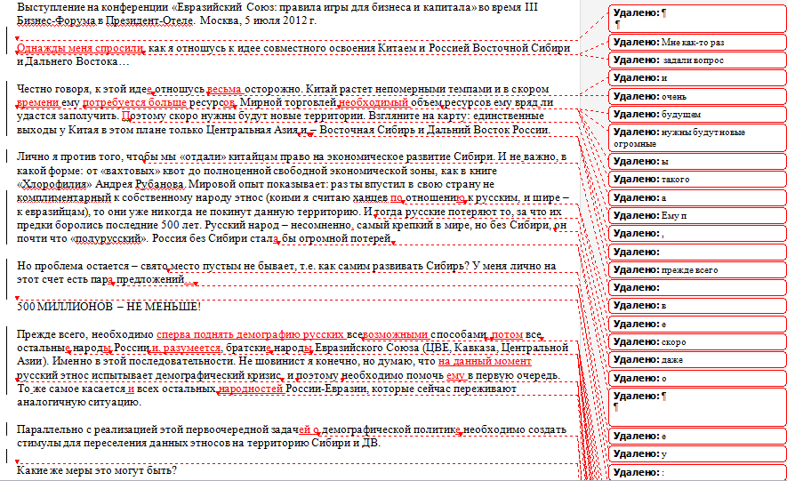 Редактура экономической статьи