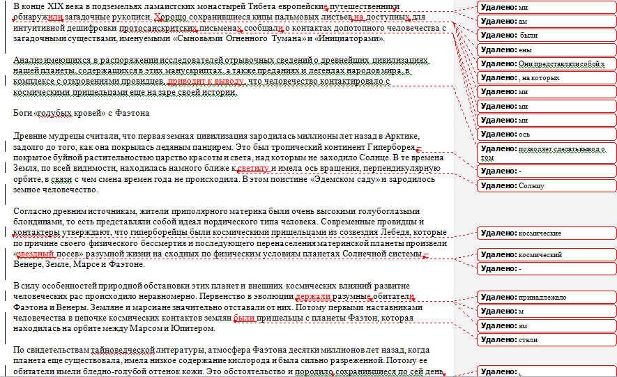Редактирование эзотерической статьи