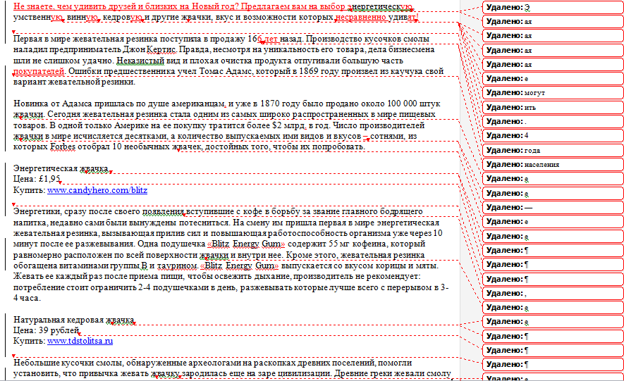 Редактура статьи о товарах
